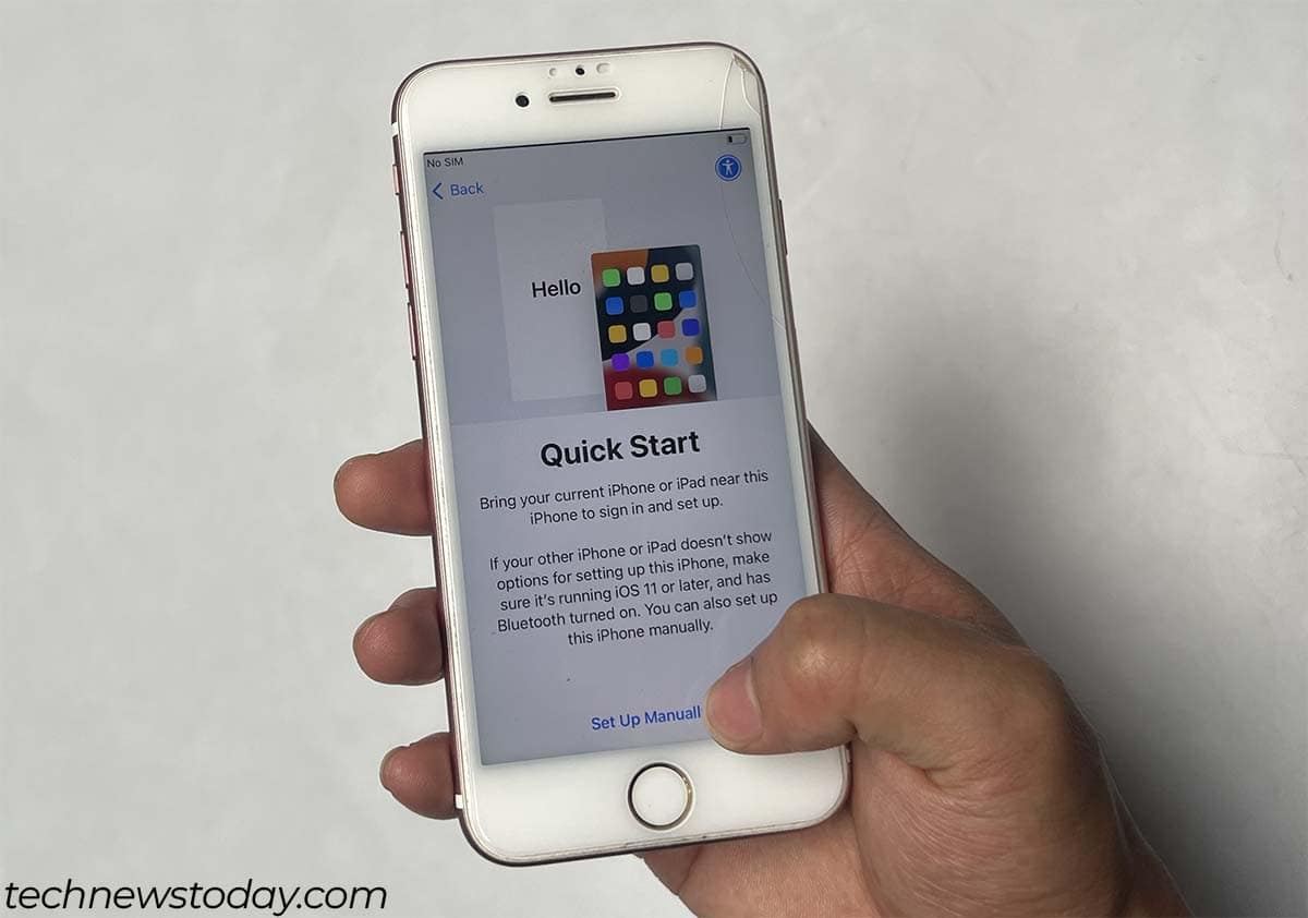 setup iphone manually