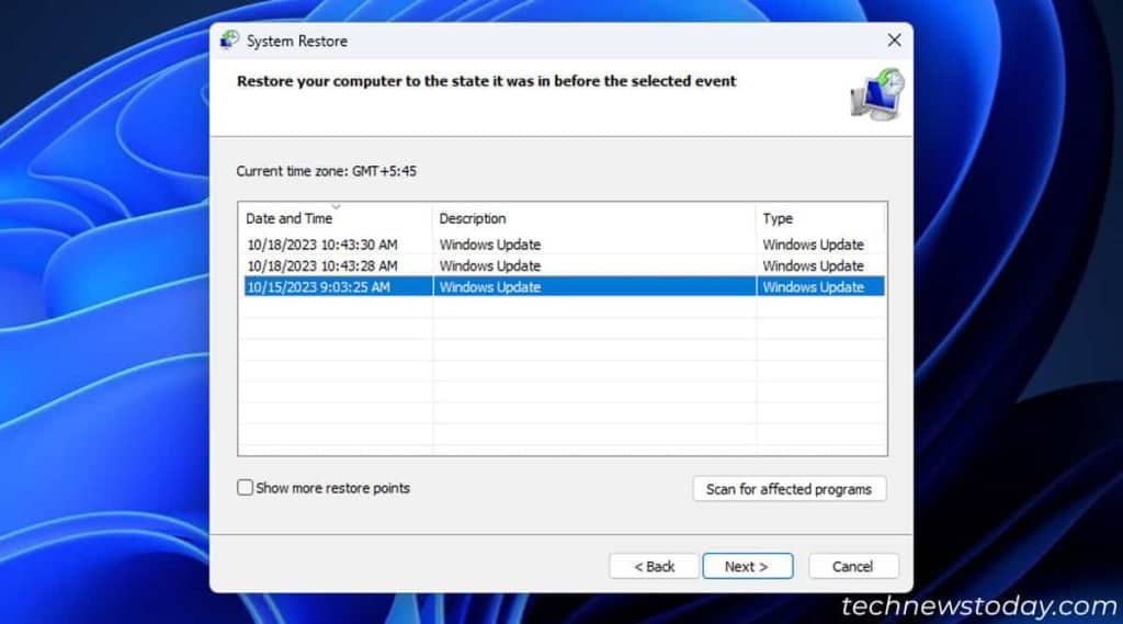 How to Fix Scanning and Repairing Drive on Every Boot? 6 system-restore-point-revert