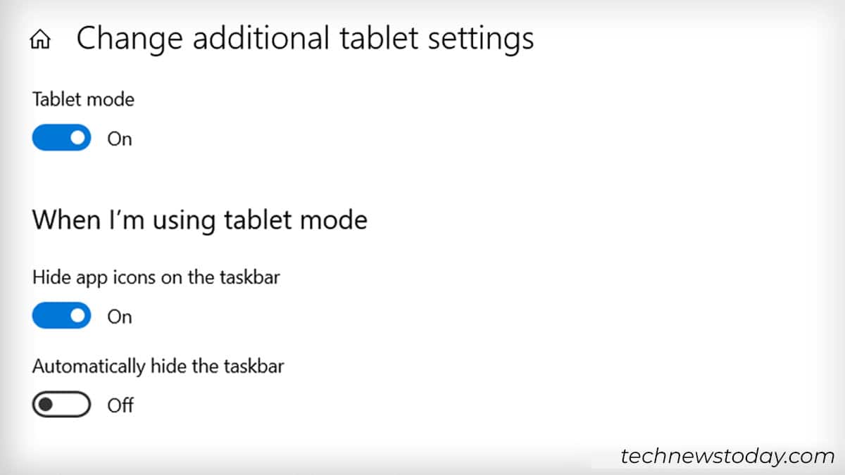 tablet mode in windows 10