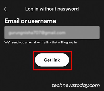 tap on Get Link button