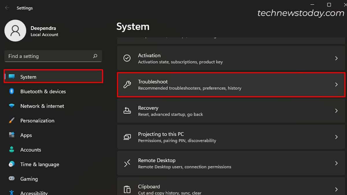 troubleshoot-menu-in-settings
