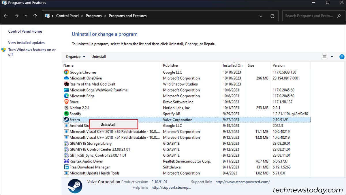 uninstalling-Steam