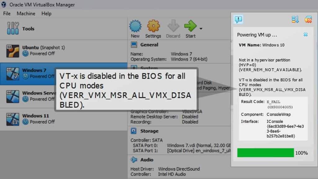 vt-x is disabled in bios