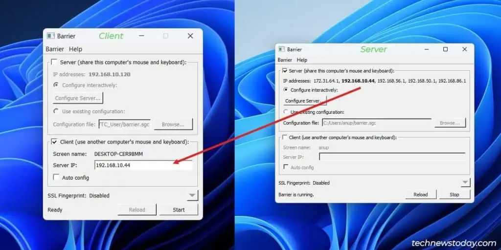 How To Control Two Computers With One Keyboard/Mouse 14 barrier-ip-configuration-1024x512
