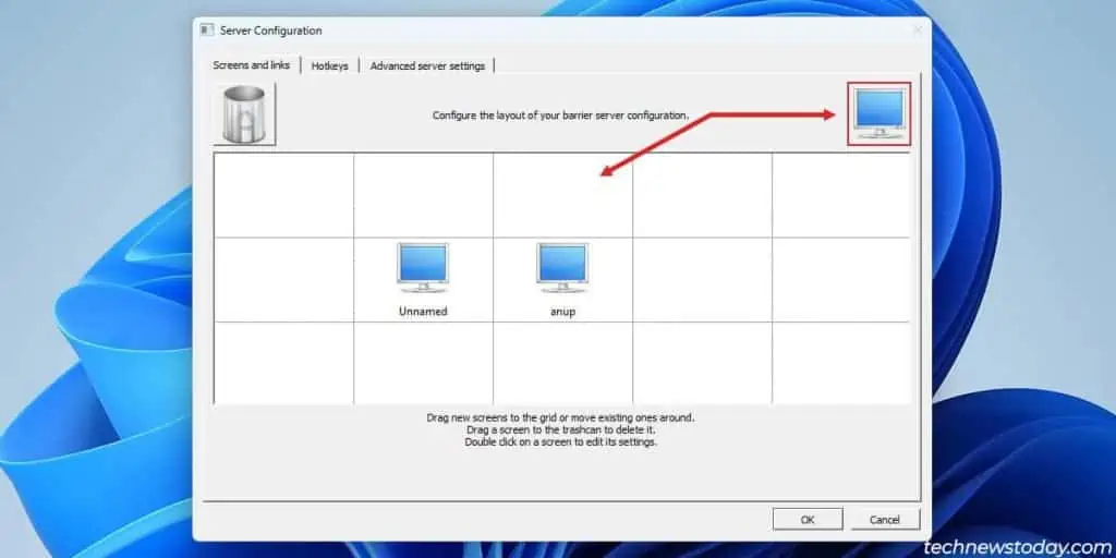 How To Control Two Computers With One Keyboard/Mouse 11 barrier-server-layout-1024x512