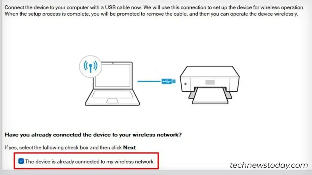 How to Connect HP Printer to Wi-Fi? 17 check-this-option-and-click-next-1024x576