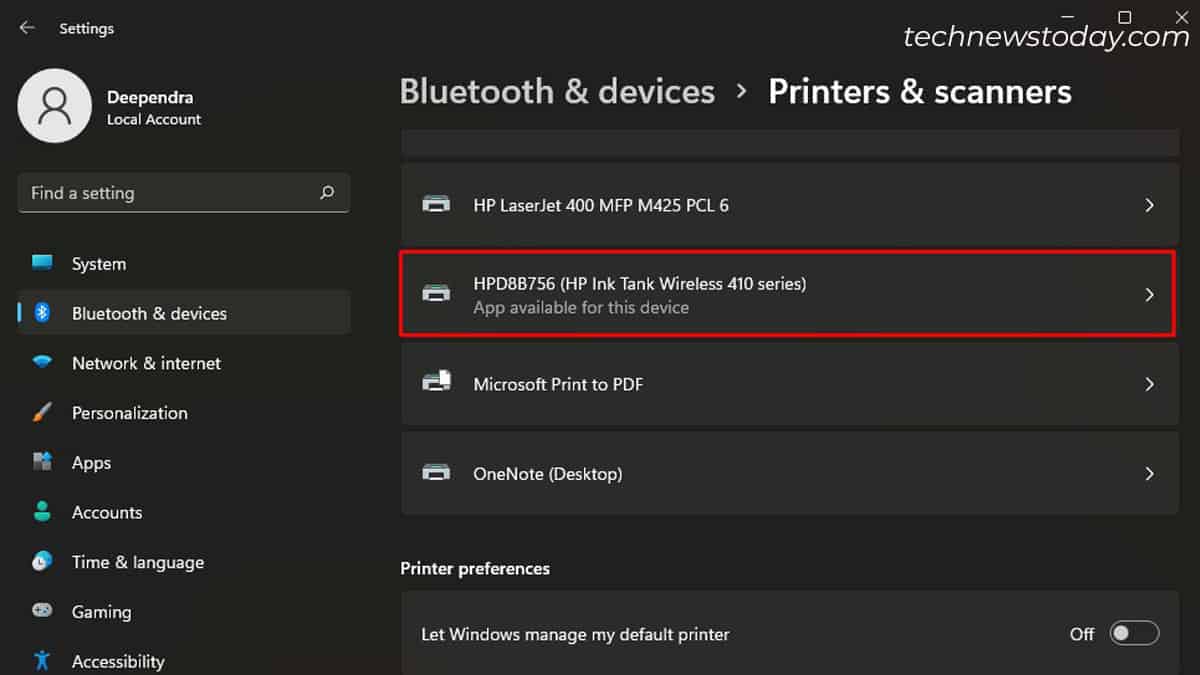 choose-hp-printer-in-windows-settings