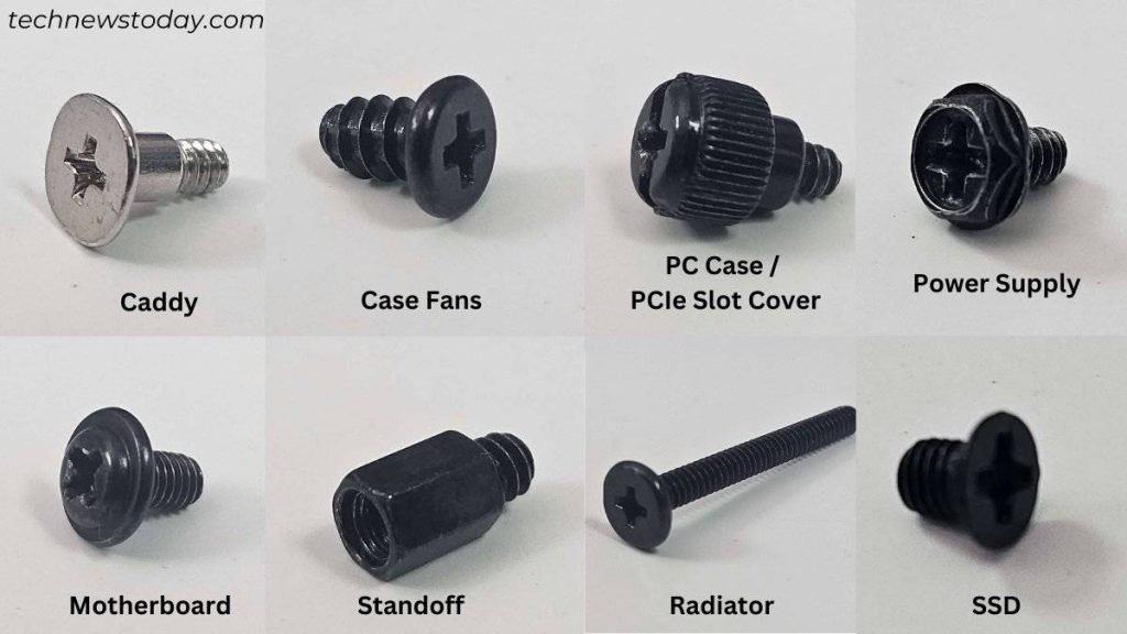 common pc screws