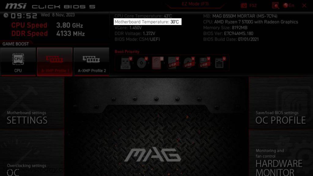 What is the Normal and Safe Motherboard Temperature 6 motherboard temperature in bios