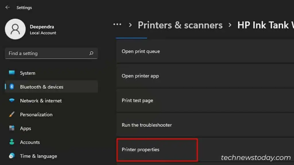 How to Share a Printer on Network (Step-by-Step Guide) 10 printer-properties-on-settings-1024x576