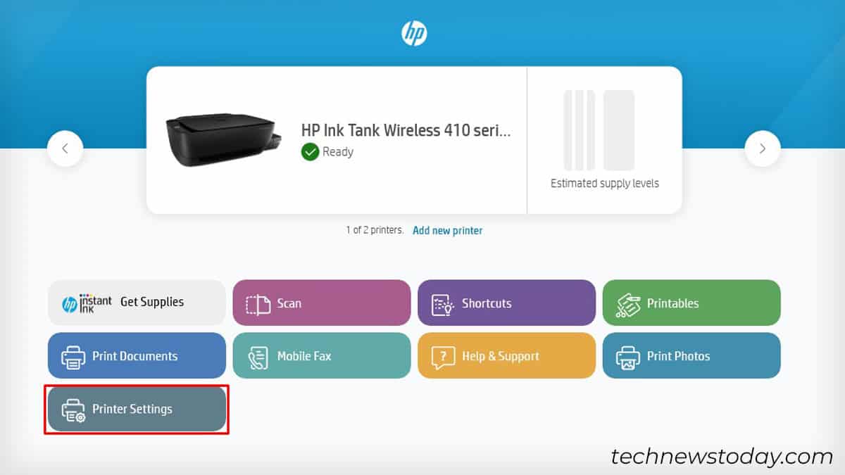 printer-settings-tab-on-hp-smart-homepage