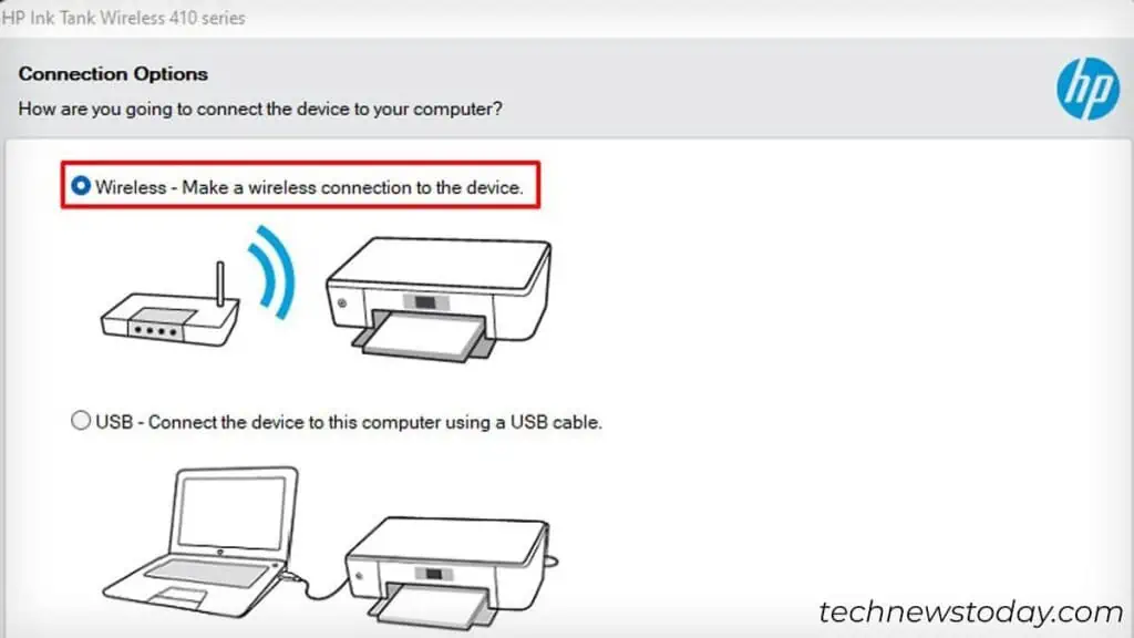 How to Connect HP Printer to Wi-Fi? 16 select-wireless-from-the-options-1024x576