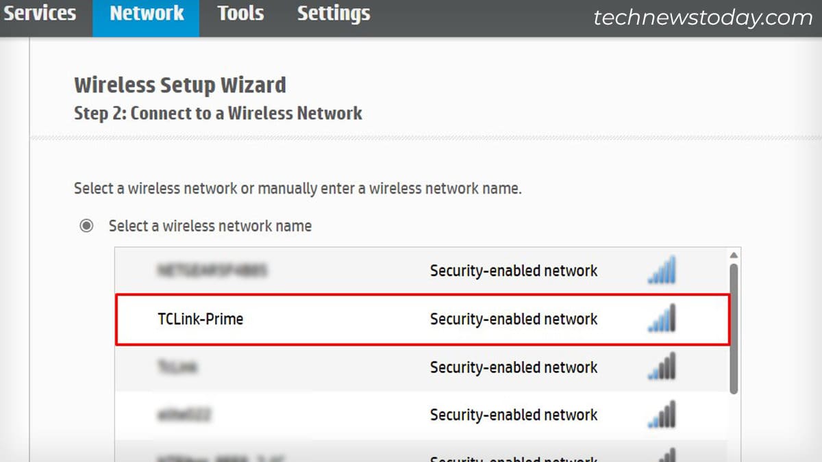 select-wireless-network-and-click-next-in-hp-smart