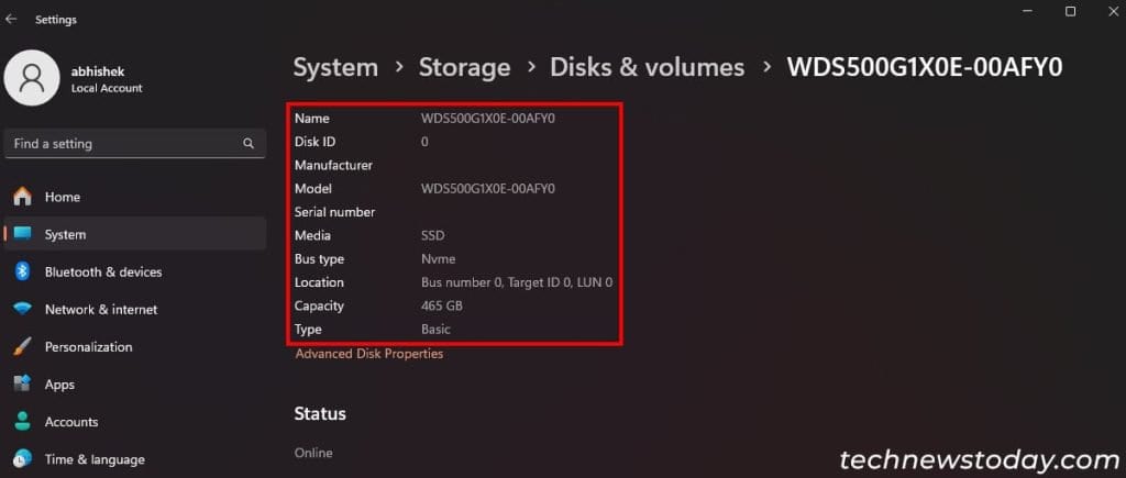 ¿Cómo comprobar qué SSD tengo? 7 maneras fáciles 2 detalles-ssd-configuración-del-sistema-windows