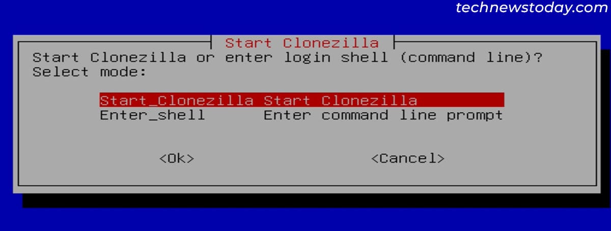start-clonezilla-enter