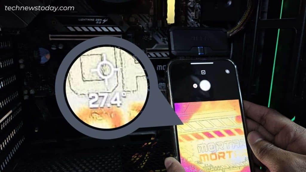 What is the Normal and Safe Motherboard Temperature 7 using flir one pro to measure motherboard temperatrure