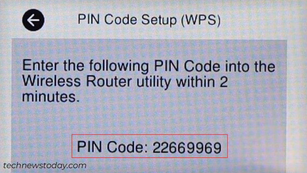 wps-pin-code-shown-on-the-printer-screen