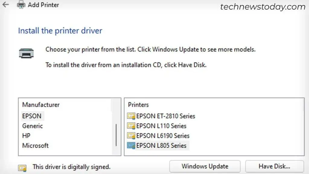 Epson Printer is Offline on PC? Here's How to Fix It 13 choose-epson-printer-driver-1024x576