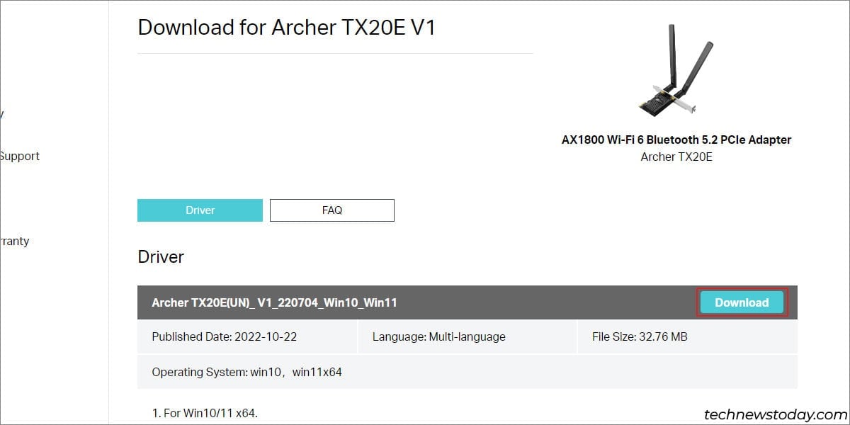 download-archer-tx20e-driver