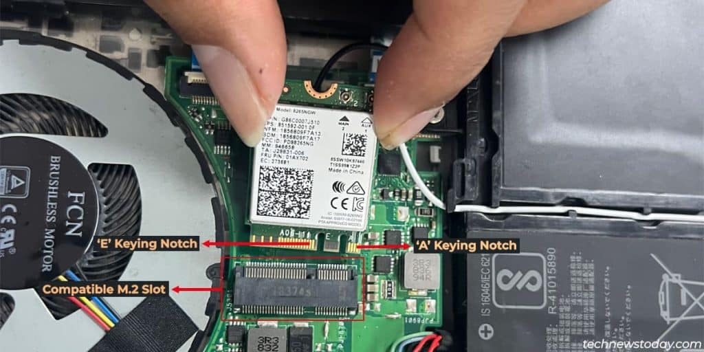 How to Install a Wi-Fi Card 13 m.2 wifi card keying notches