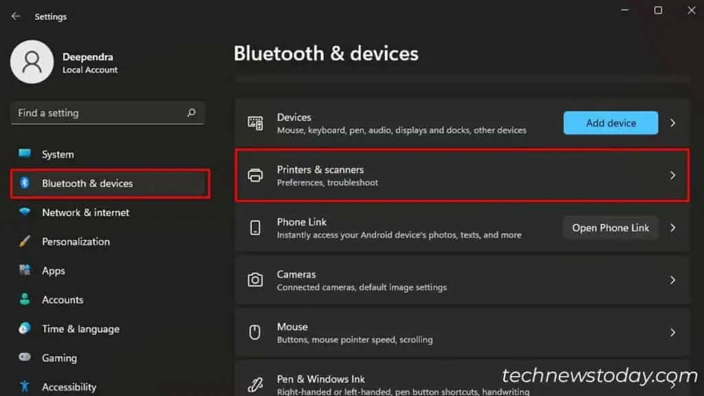 HP Printer Won't Print? Here are 6 Proven Ways to Fix It 9 printers-and-scanners-in-settings-2-1024x576