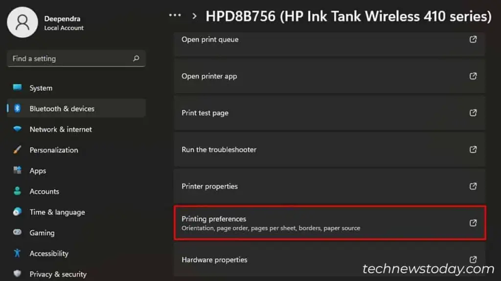 HP Printer Won't Print? Here are 6 Proven Ways to Fix It 11 printing-preferences-in-windows-settings-1-1024x576