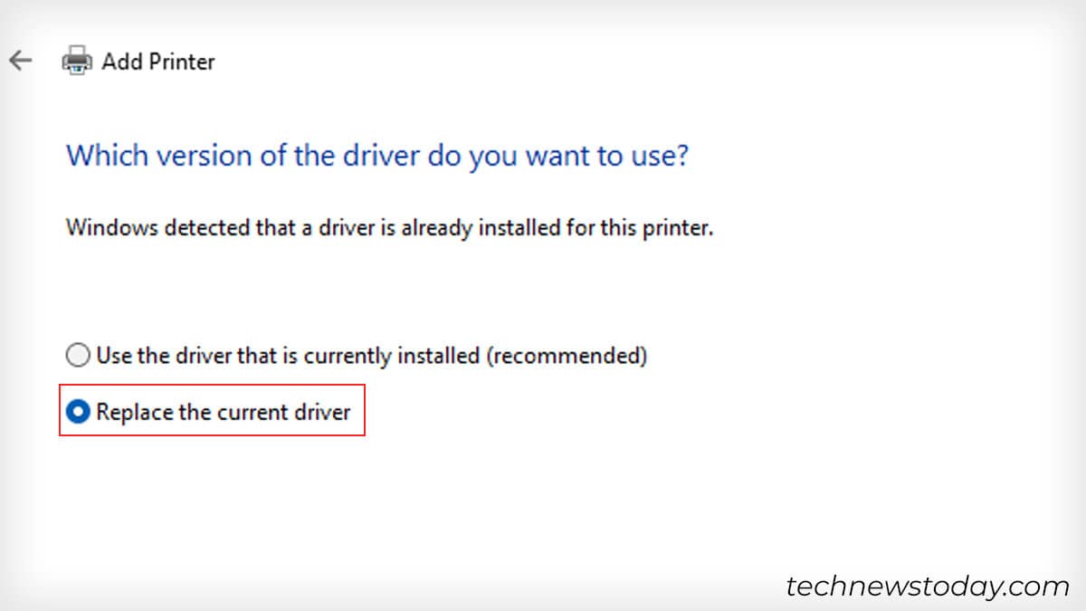 replace-the-current-driver-option