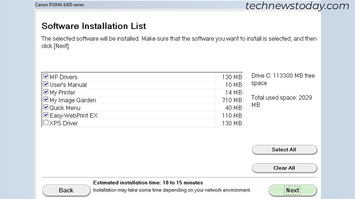 software-installation-list-while-connecting-canon-printer-to-laptop