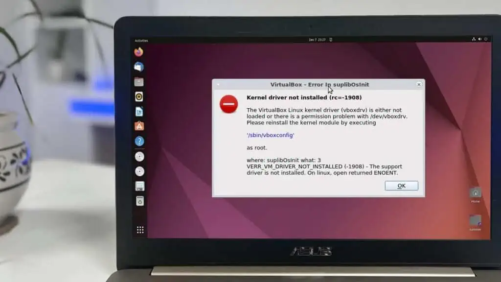 Fix: VirtualBox Kernel Driver Not Installed (rc=-1908)