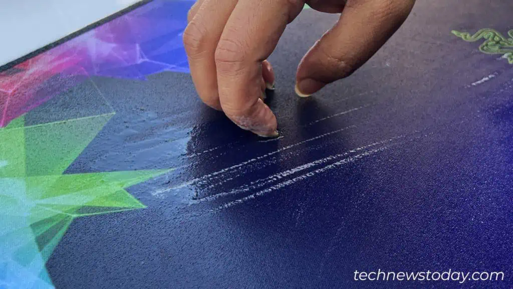 How to Clean a Mousepad 14 visible-white-lines-seen-while-cleaning-a-mousepad-1024x576