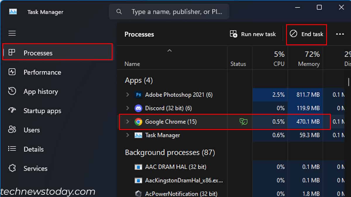 gereksiz görevi görev yöneticisinden sonlandır
