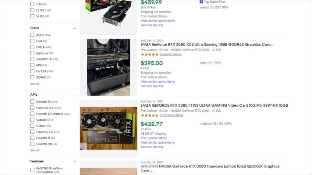 pre owned rtx 3080 amazon