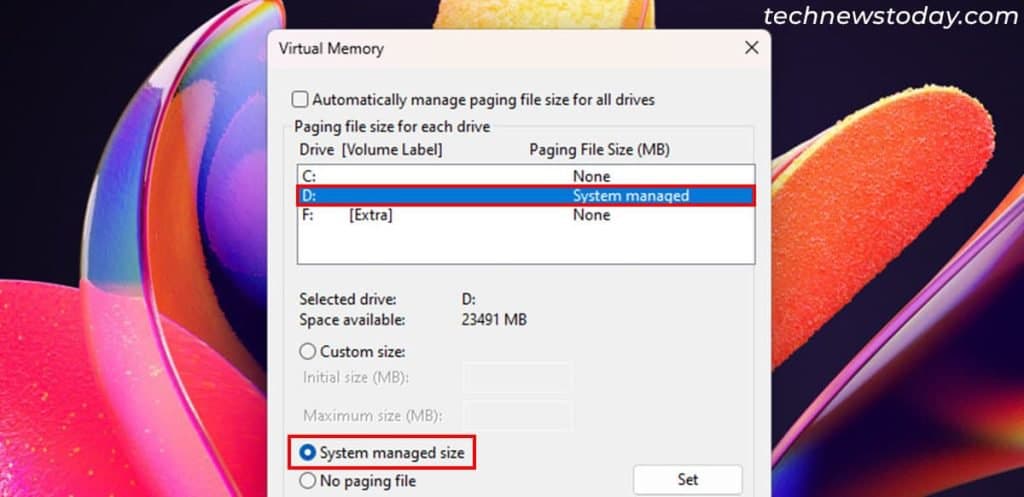 system-managed-another-drive