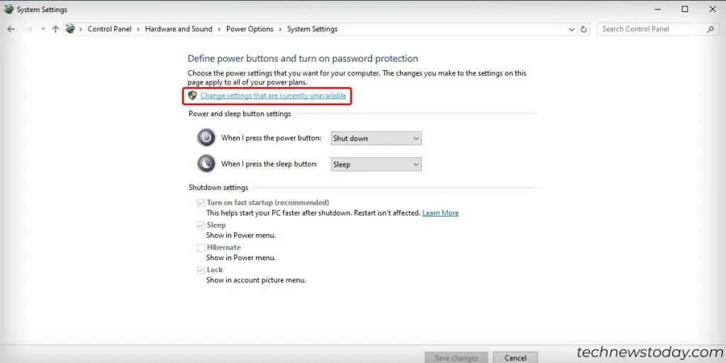 How to Fix When Windows Restarts After Shutdown 4 Change-settings-that-are-currently-unavailable-1024x512