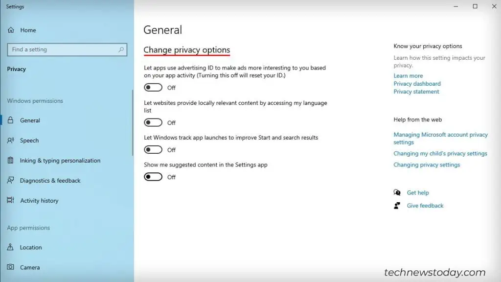League of Legends Stuttering: Common Causes and Tested Fixes 12 Disable-Windows-General-Privacy-Options-1024x576