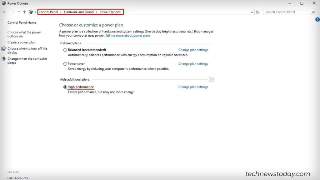 League of Legends Stuttering: Common Causes and Tested Fixes 9 Power-Options-High-Performance-1024x576