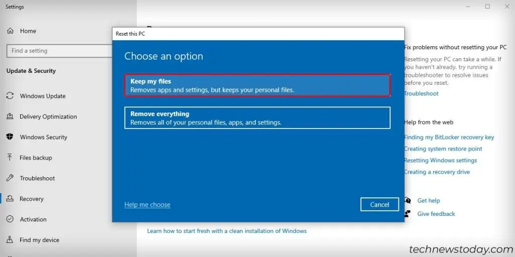 How to Fix When Windows Restarts After Shutdown 25 Reset-this-PC-Keep-my-files-1024x512